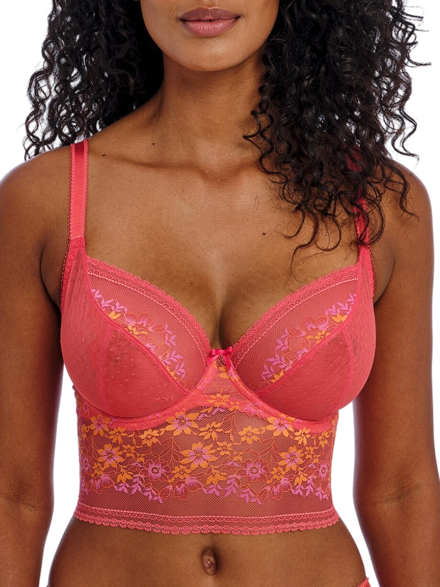 Sydnie Longline Plunge Bra - Strawberry Ice