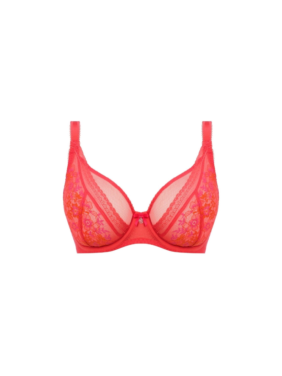 Sydnie High Apex Plunge Bra - Strawberry Ice