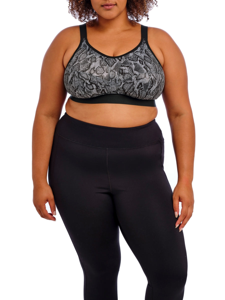 Non Wired Sports Bra - Black Snake