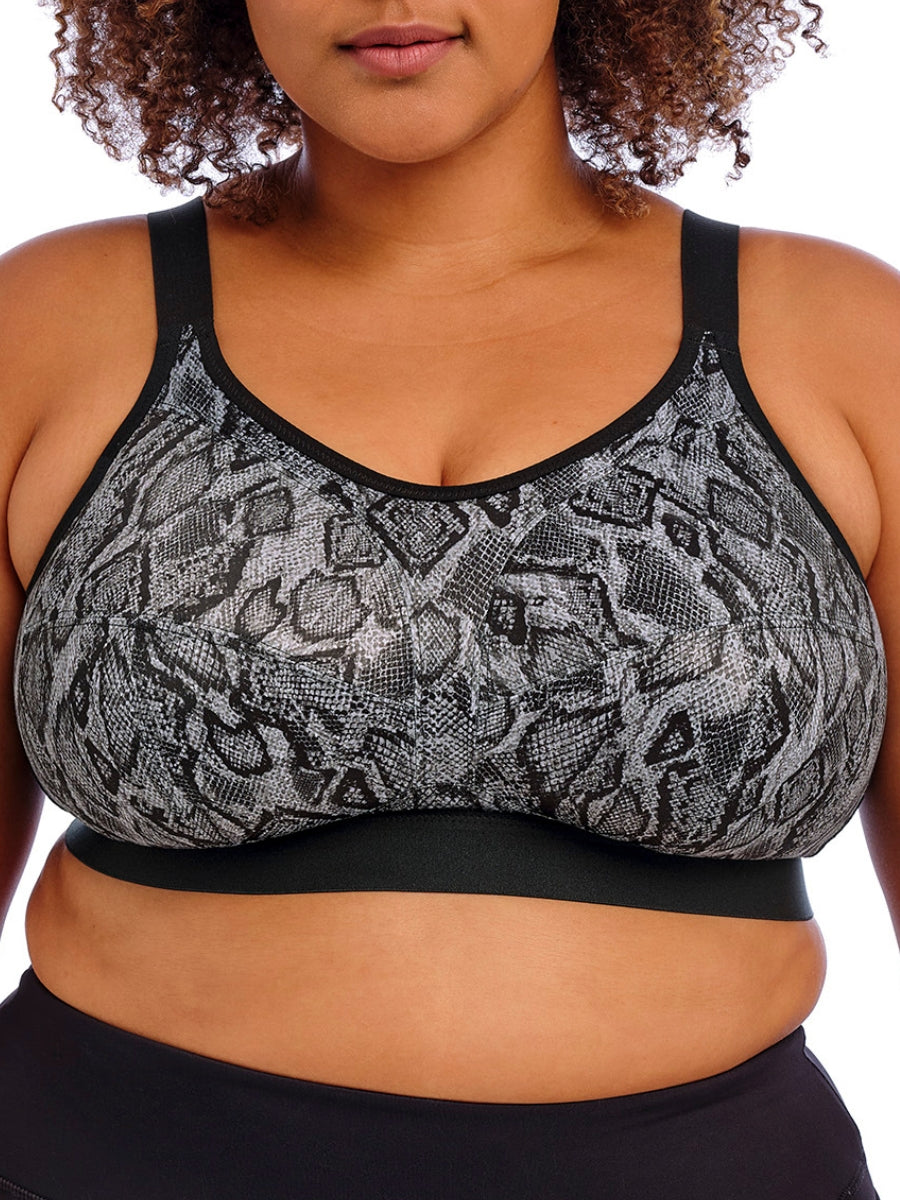 Non Wired Sports Bra - Black Snake