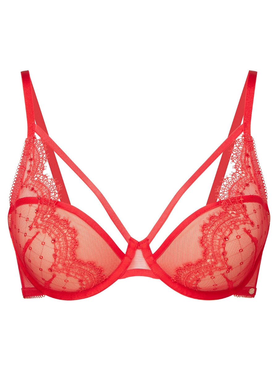 VIP Audacious Half Padded Plunge Bra - Red