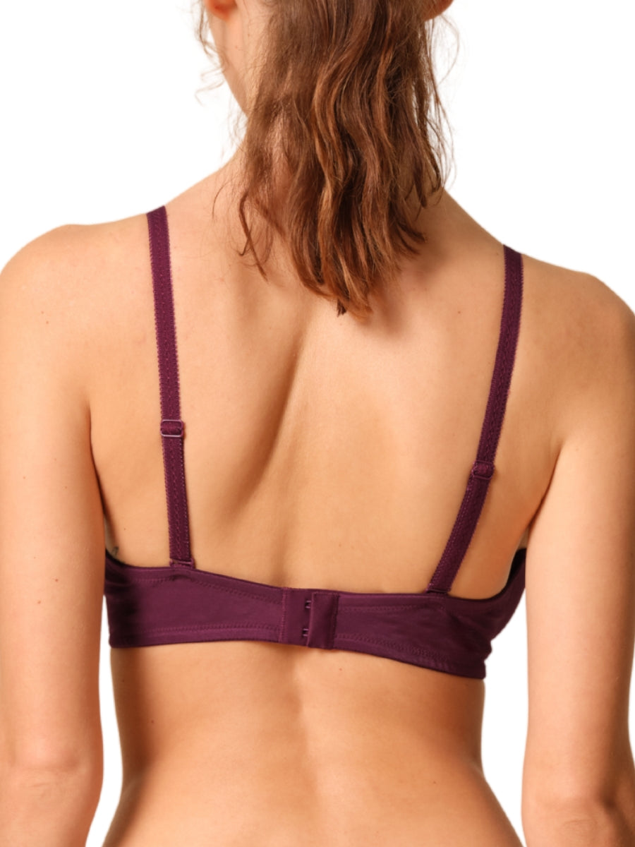 Glossies Sheer Moulded Bra - Grape Wine