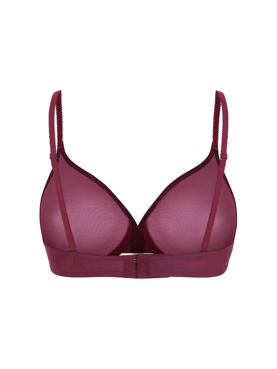 Glossies Sheer Moulded Bra - Grape Wine