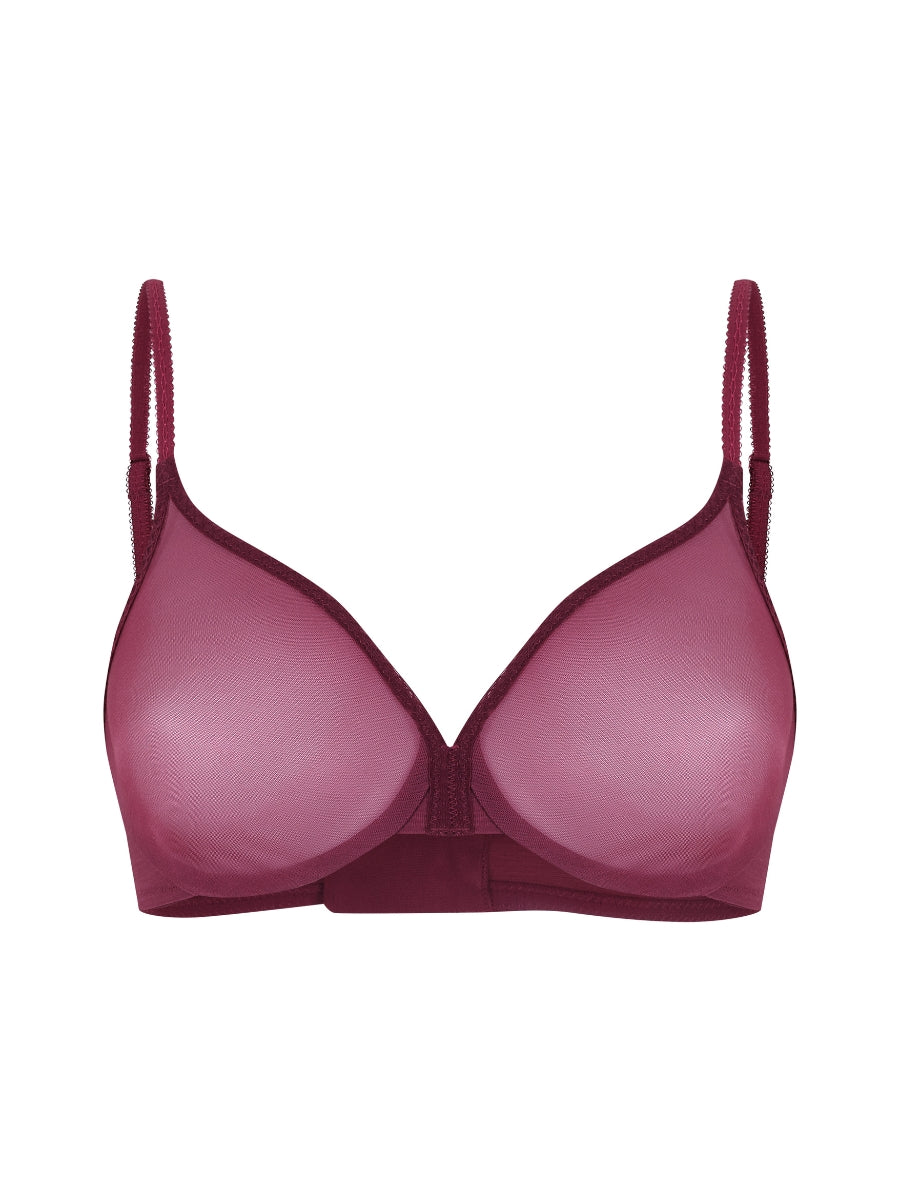 Glossies Sheer Moulded Bra - Grape Wine