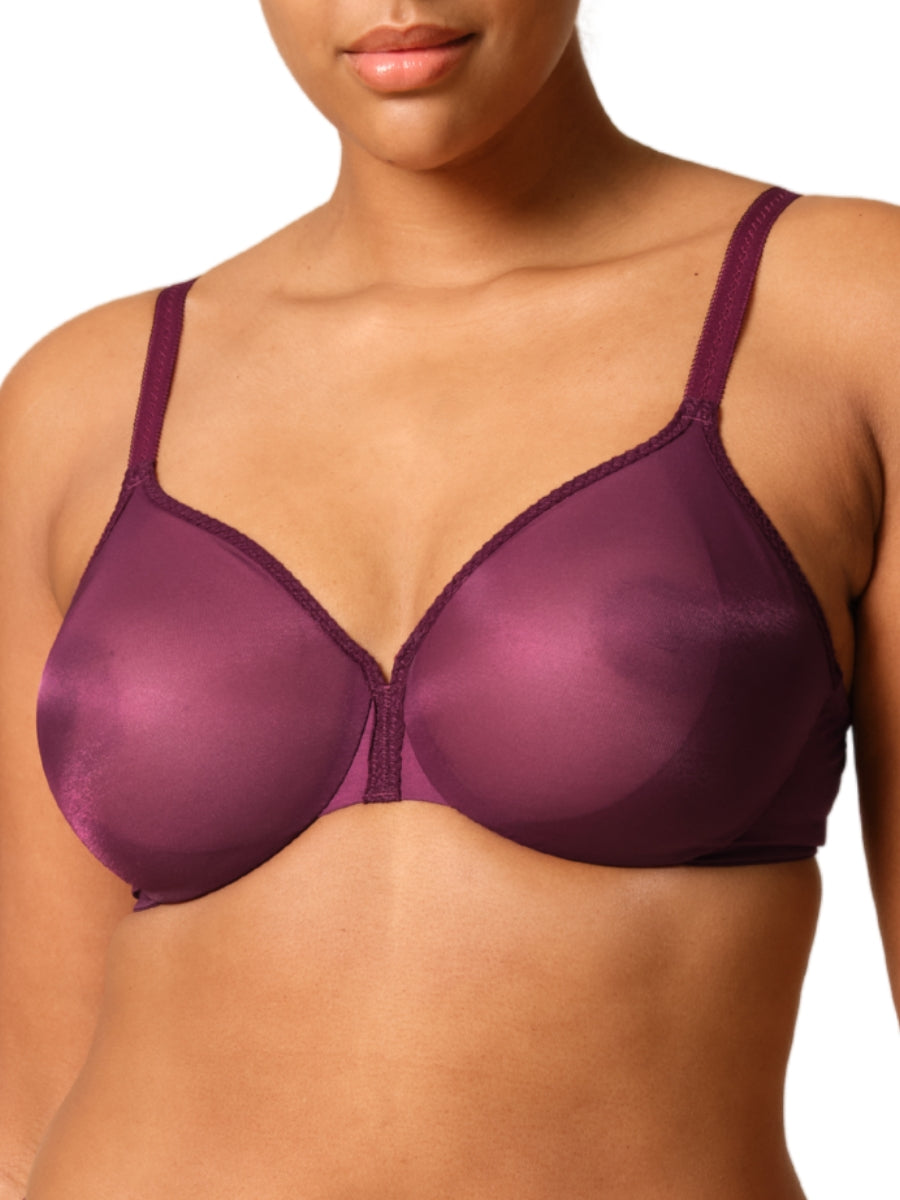 Glossies Sheer Moulded Bra - Grape Wine