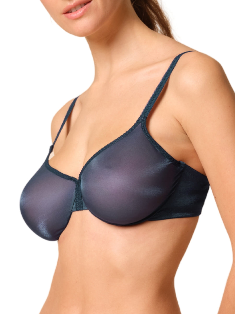 Glossies Sheer Moulded Bra - Shadow Blue