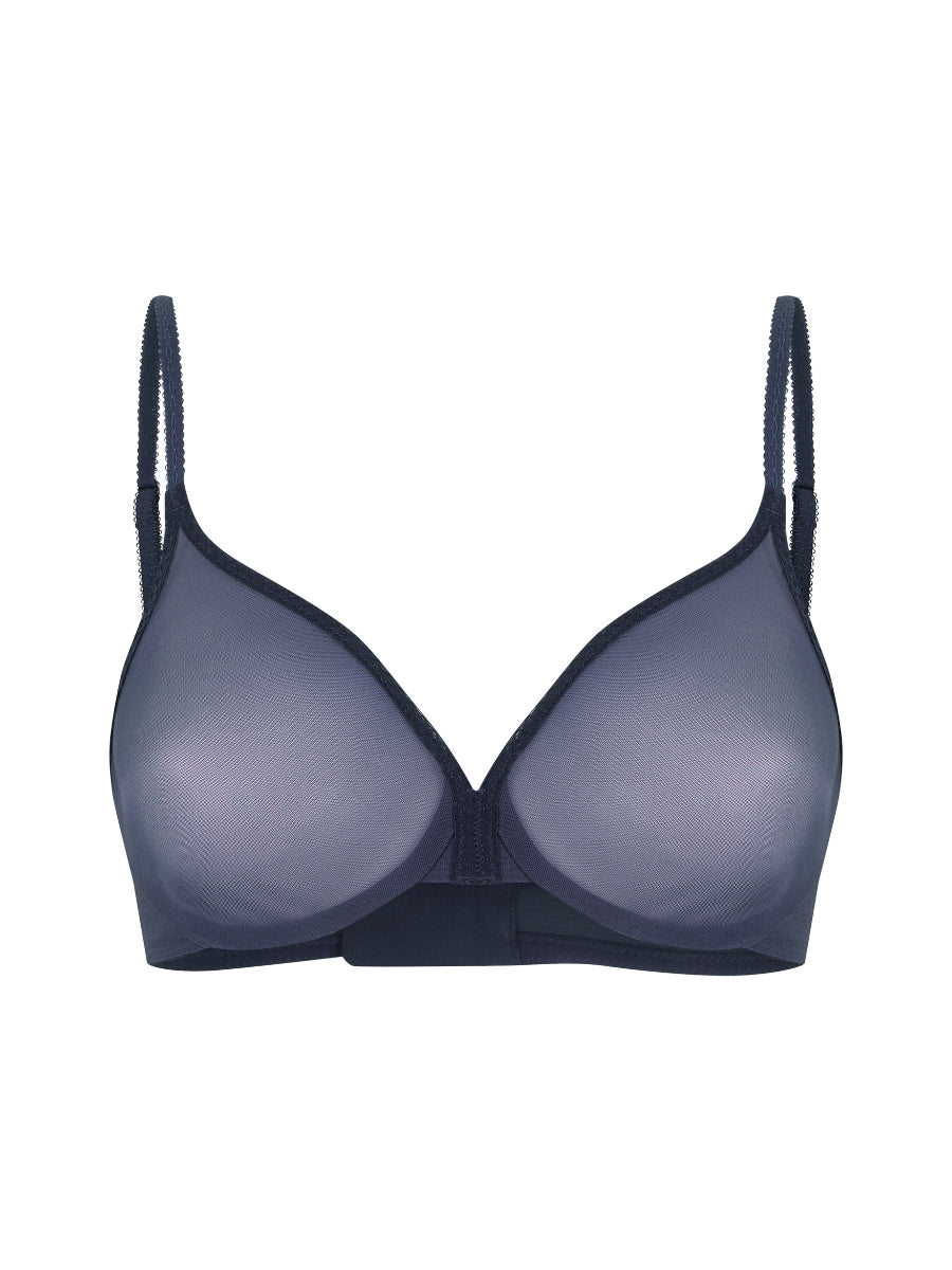 Glossies Sheer Moulded Bra - Shadow Blue