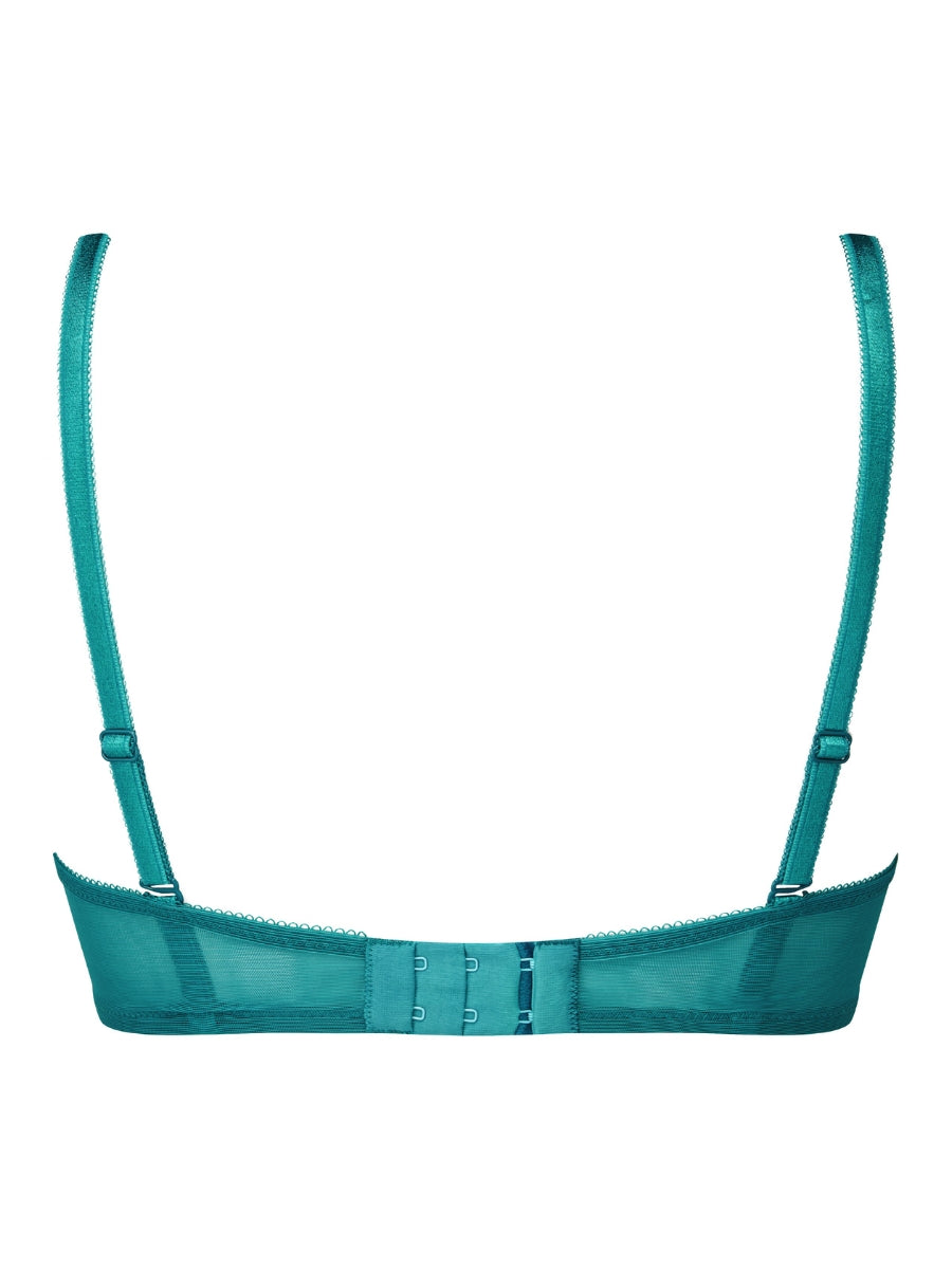 Glossies Lace Sheer Moulded Bra - Deep Teal