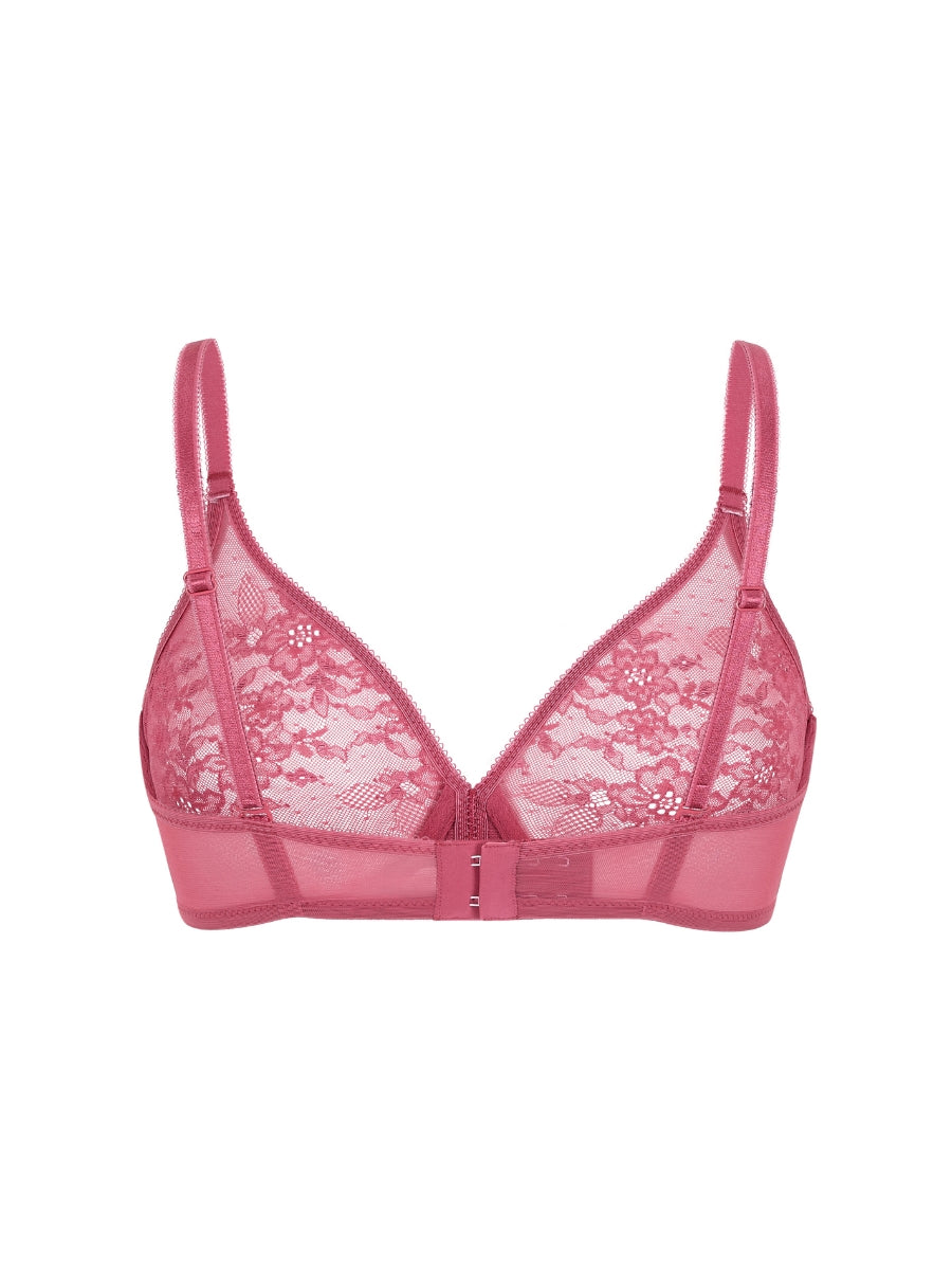 Glossies Lace Sheer Moulded Bra - Rose