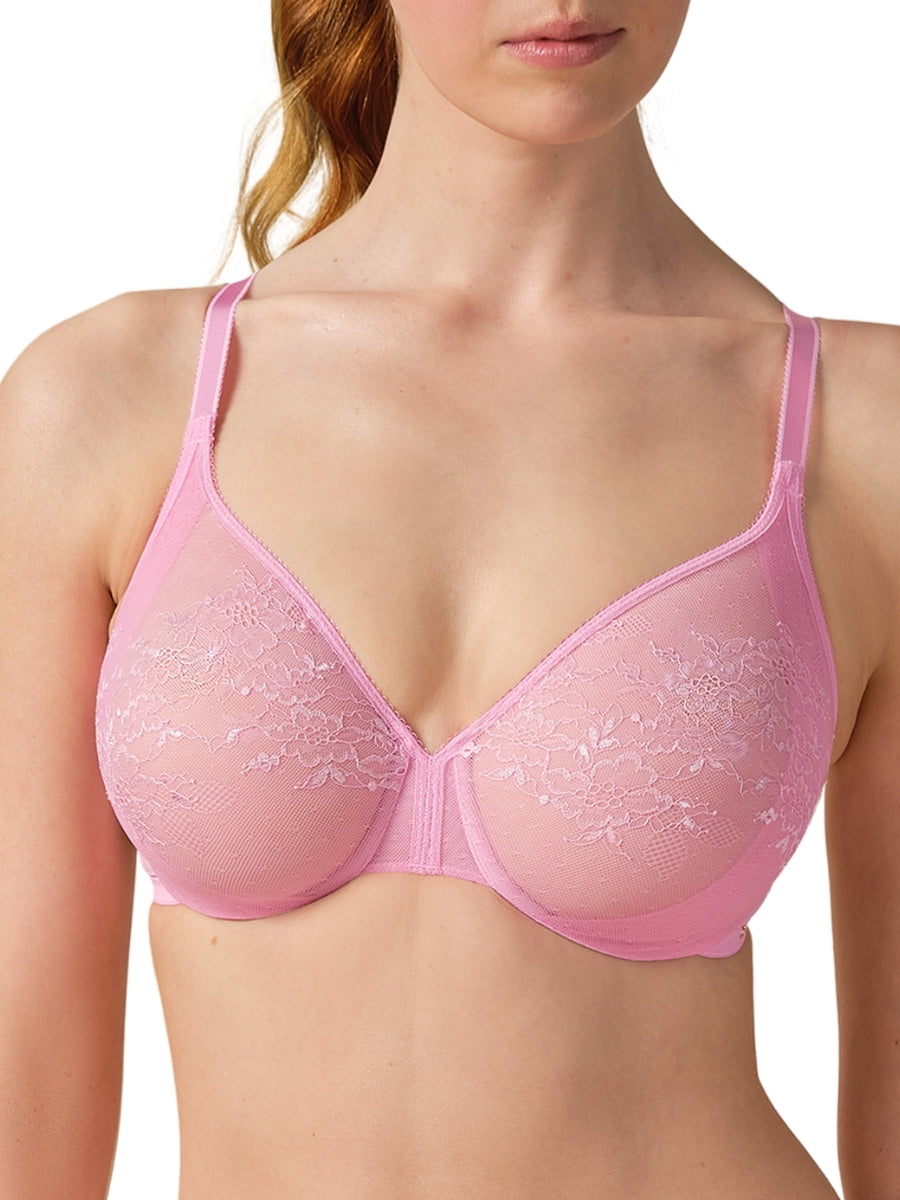 Glossies Lace Sheer Moulded Bra - Sweet Lilac