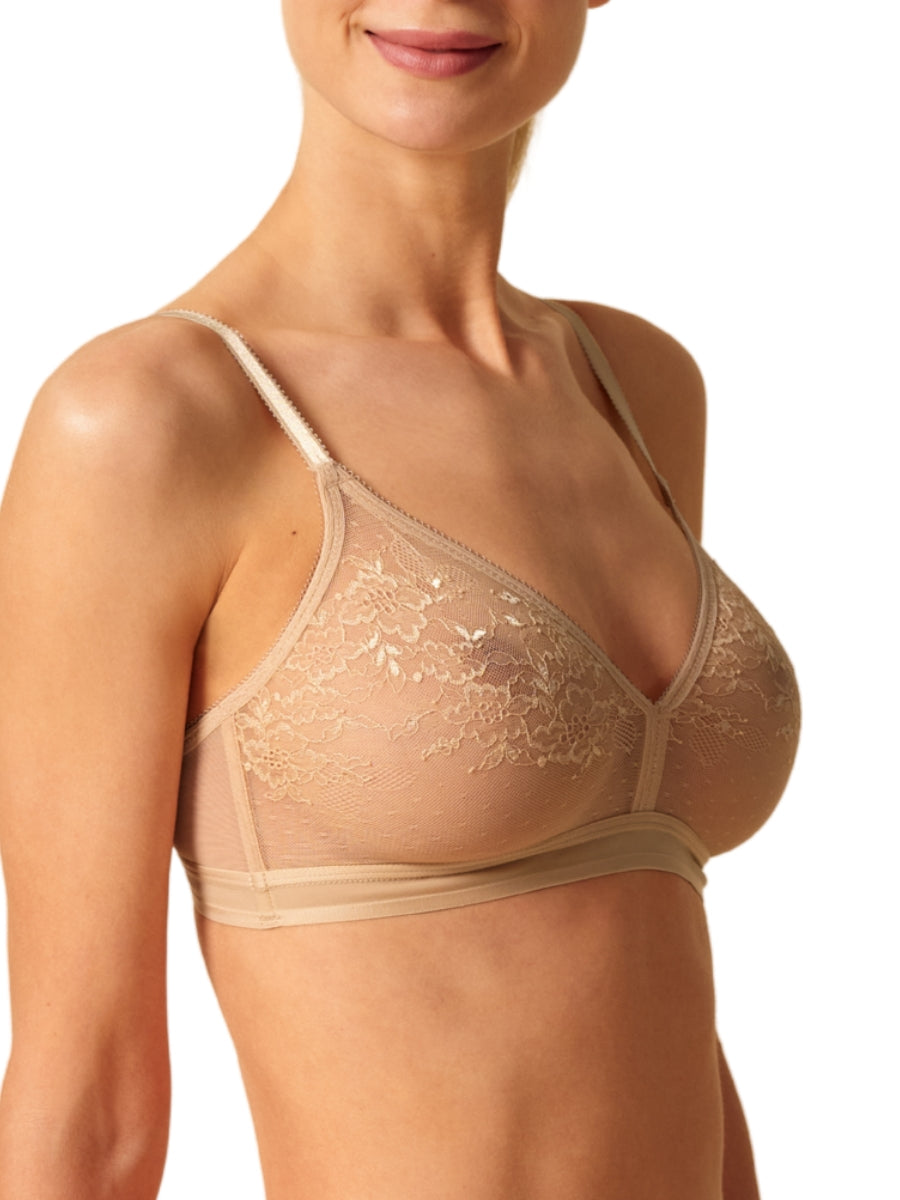 Glossies Lace Sheer Bralette - Nude