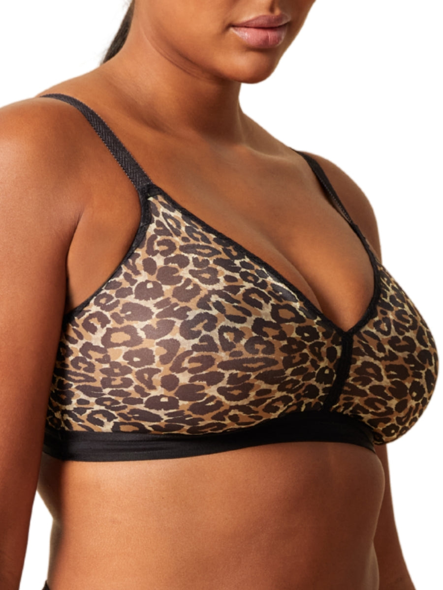 Glossies Leopard Sheer Bralette - Animal Print
