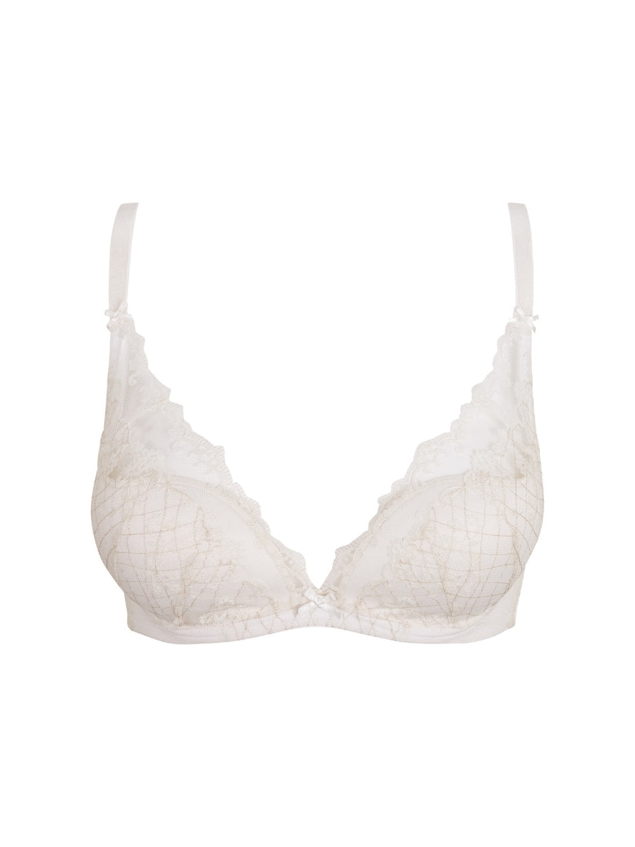 Lacage Padded High Apex Bra - Pale Ivory