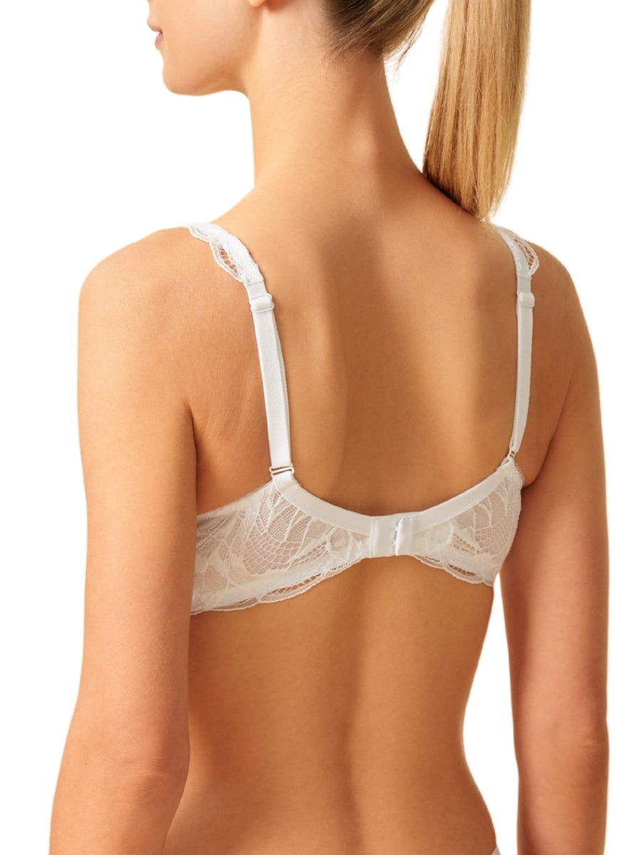 Lace Soirée Padded Plunge Bra - White