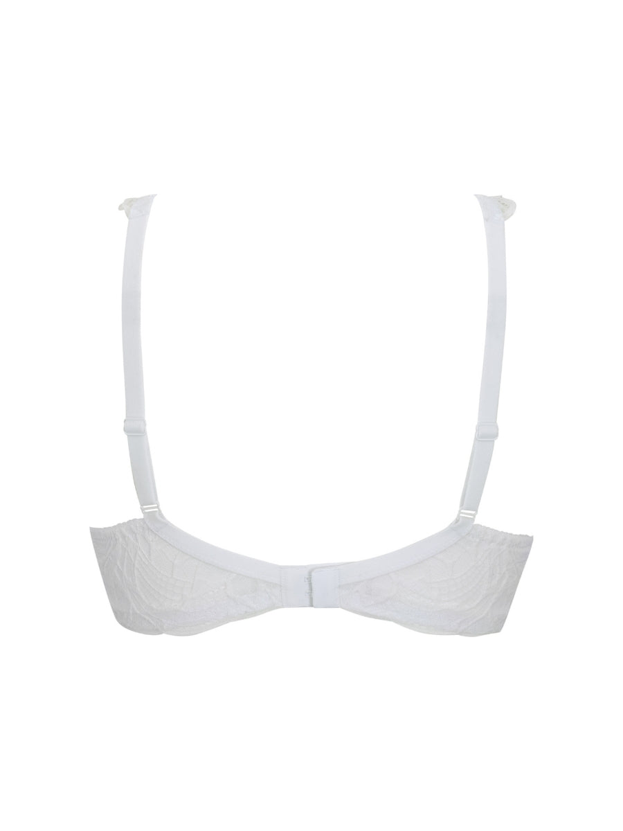 Lace Soirée Padded Plunge Bra - White