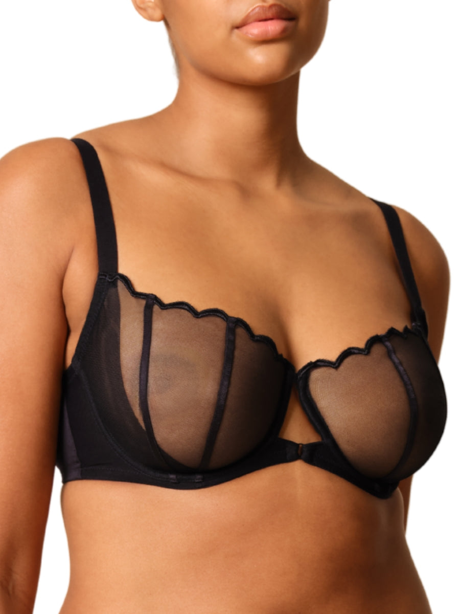 Obsession Balconette Bra - Black