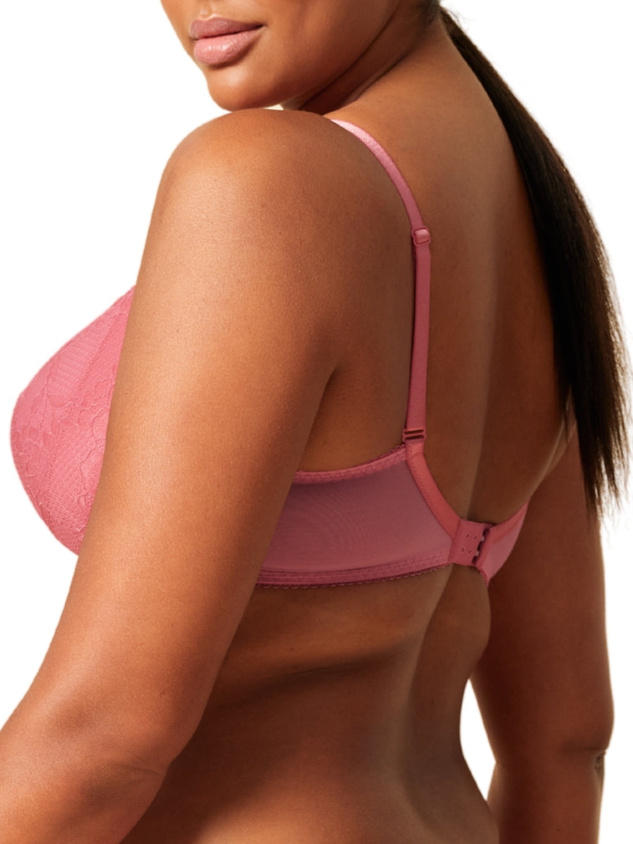 Superboost Lace Padded Plunge Bra - Mauve Pink