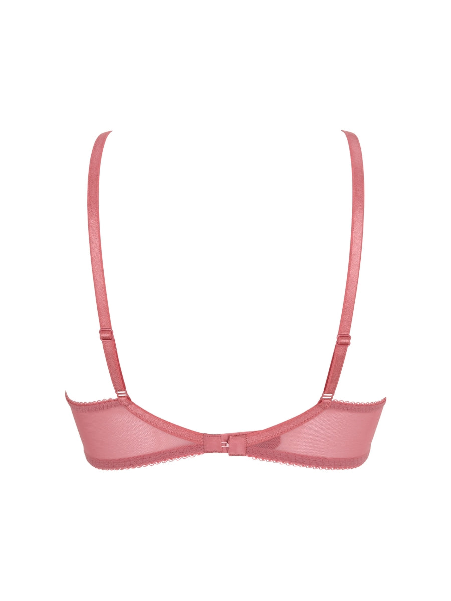 Superboost Lace Padded Plunge Bra - Mauve Pink