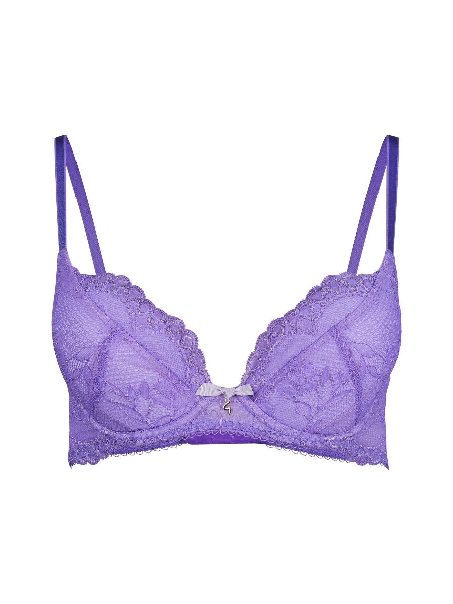 Superboost Lace Padded Plunge Bra - Purple Hebe