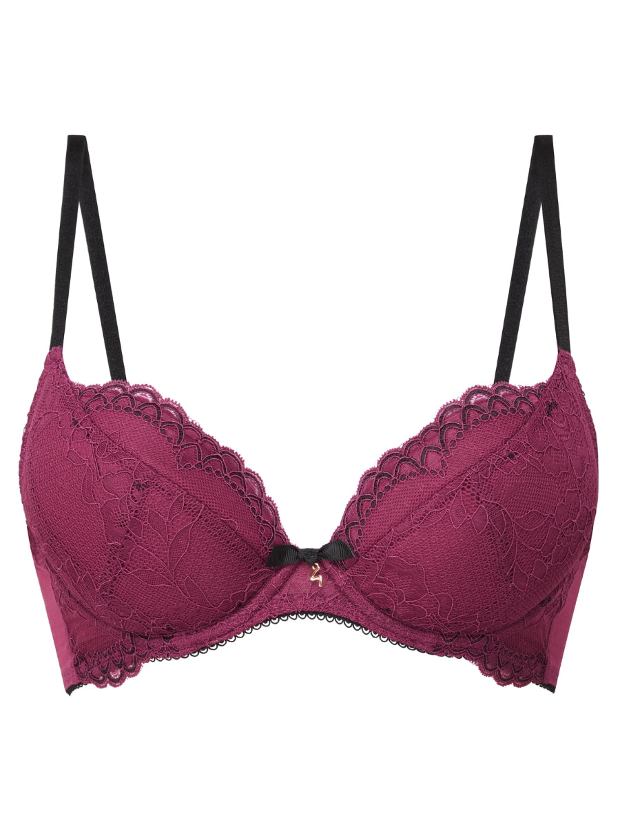 Superboost Lace Padded Plunge Bra - Purple Potion