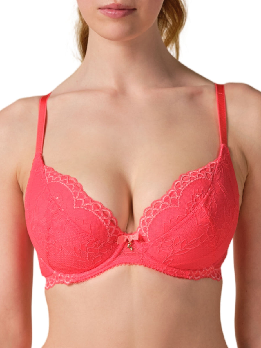 Superboost Lace Padded Plunge Bra - Sugar Coral