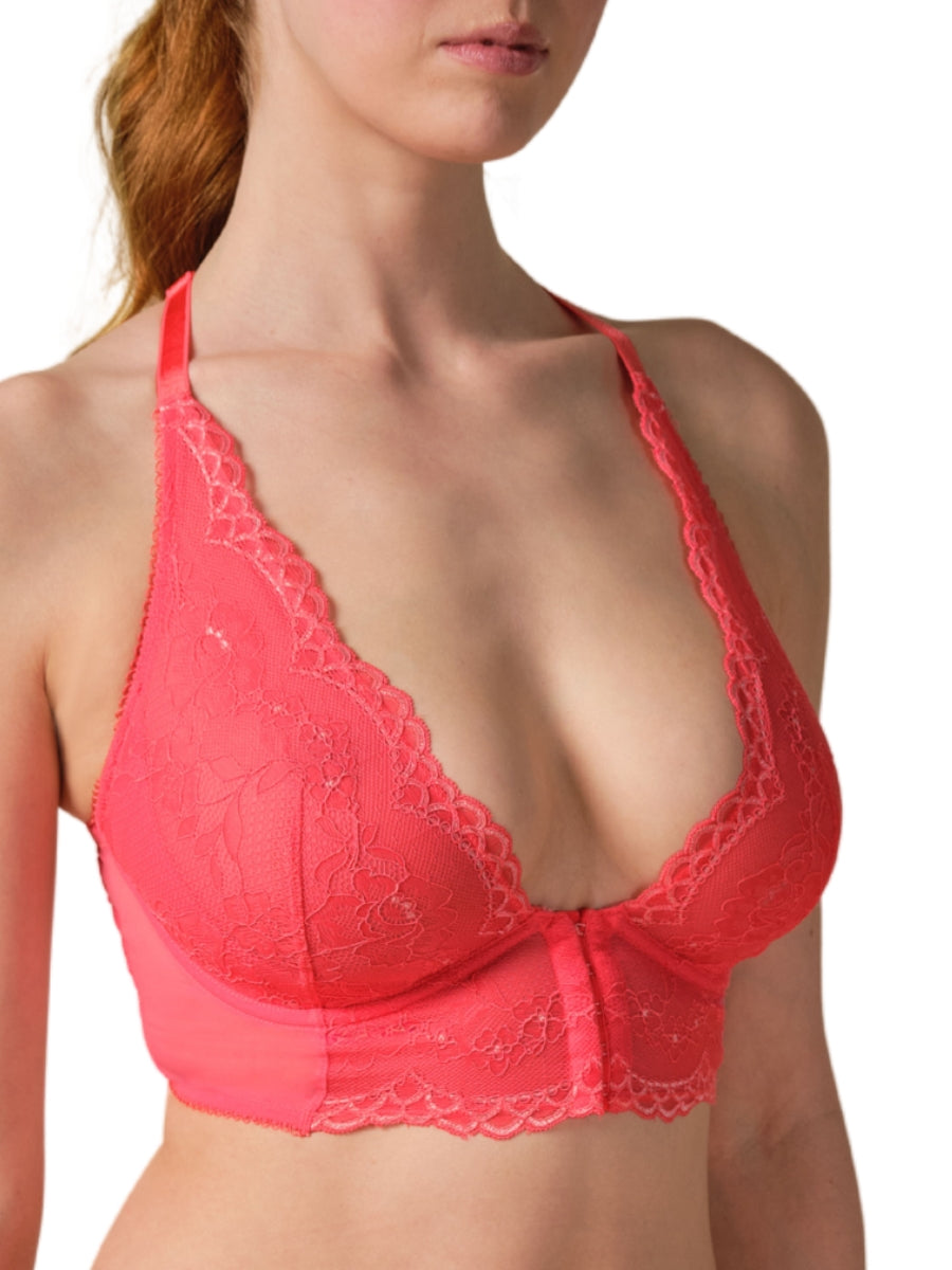 Superboost Lace Deep V Bralette - Sugar Coral