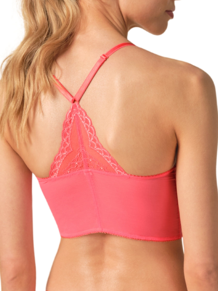 Superboost Lace Deep V Bralette - Sugar Coral