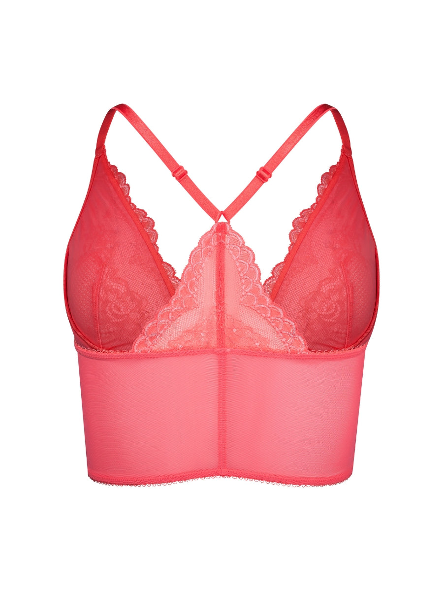 Superboost Lace Deep V Bralette - Sugar Coral