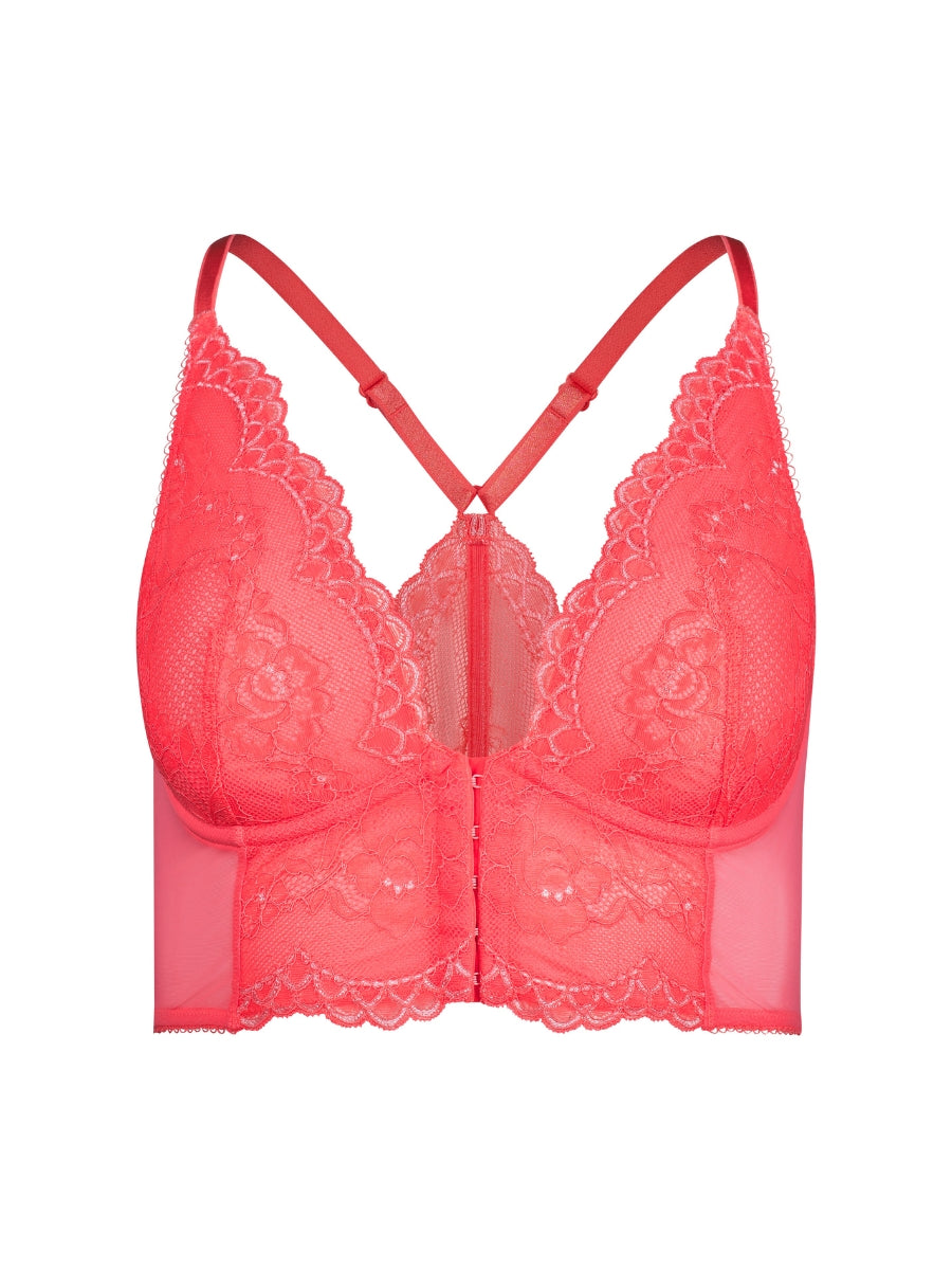 Superboost Lace Deep V Bralette - Sugar Coral