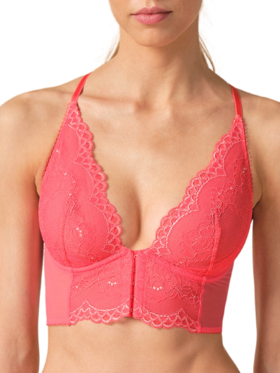 Superboost Lace Deep V Bralette - Sugar Coral