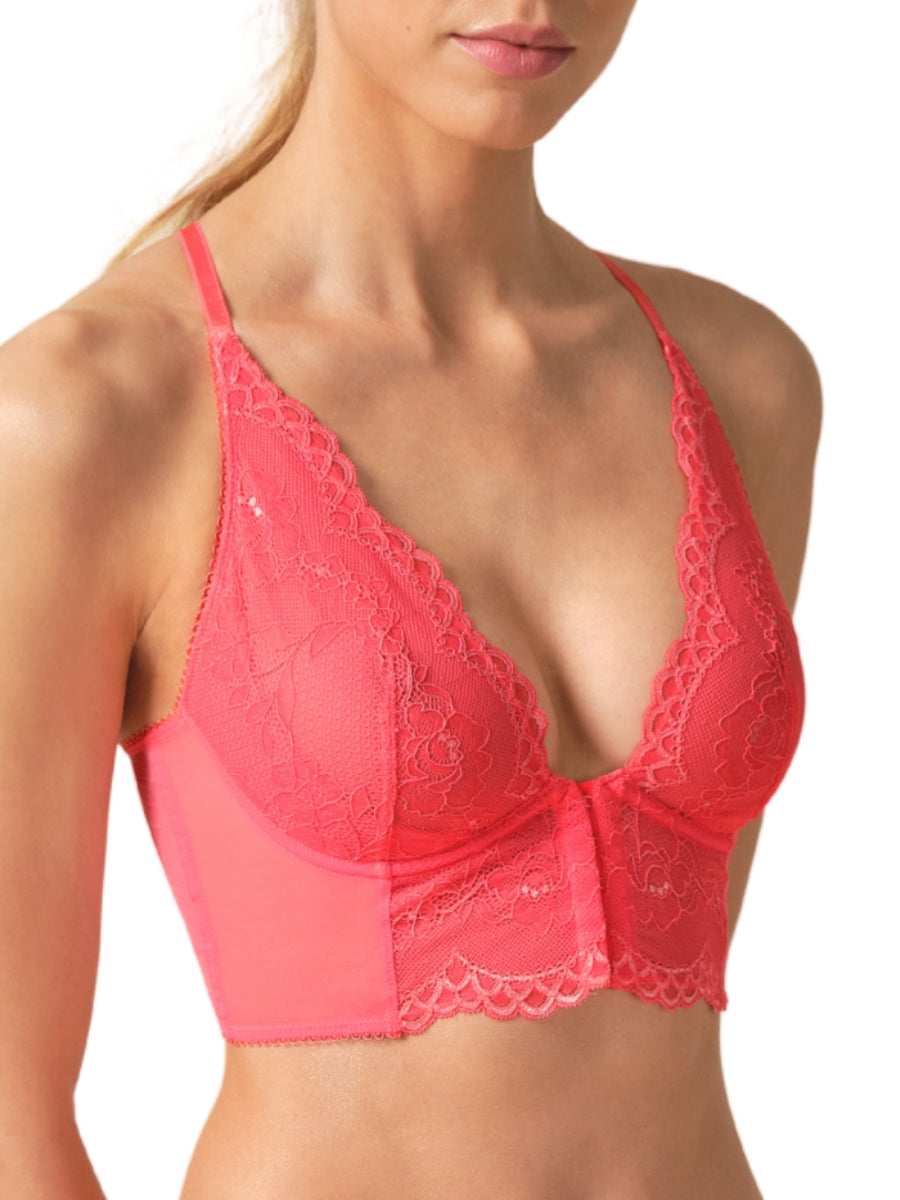 Superboost Lace Deep V Bralette - Sugar Coral