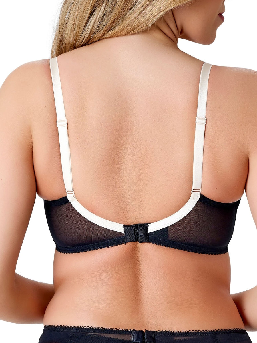 Superboost Lace Plunge Bra - Black/Ivory Rose