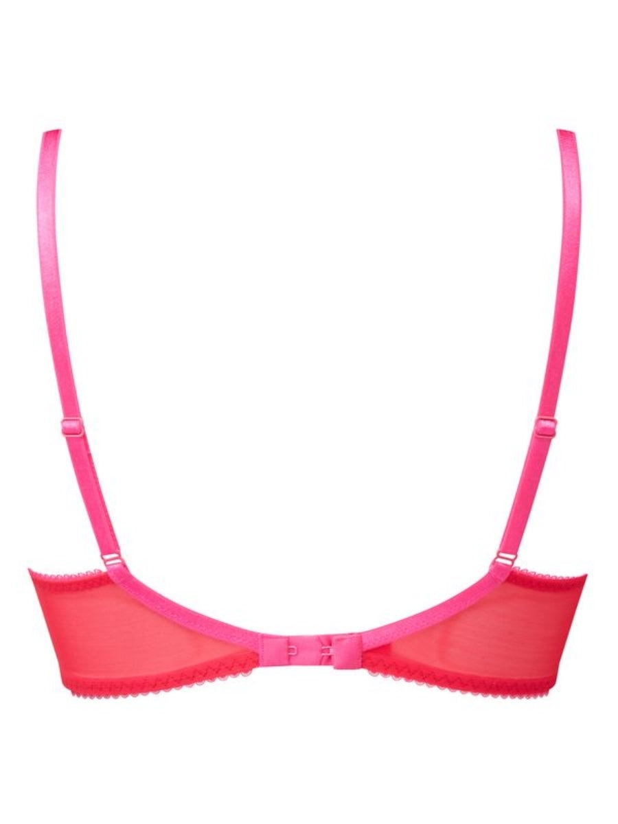 Superboost Lace Padded Plunge Bra - Rose Red