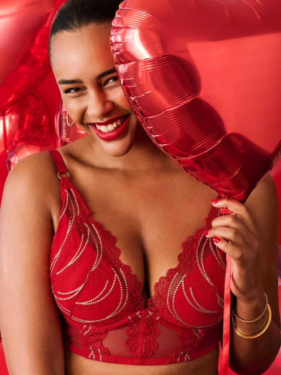 VIP Etoile Padded Longline Bra - Red