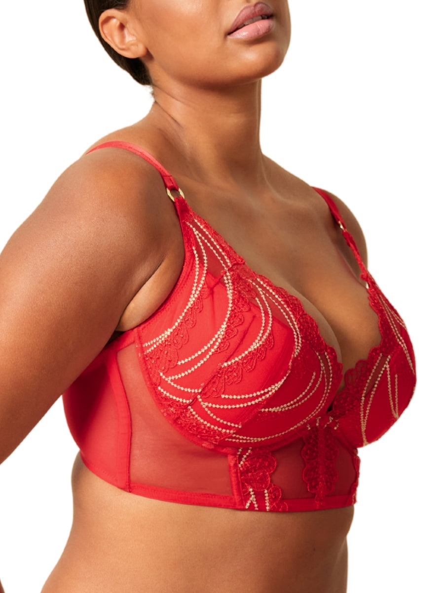 VIP Etoile Padded Longline Bra - Red