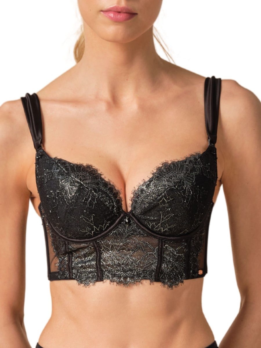 VIP Intrigue Padded Longline Bra - Black