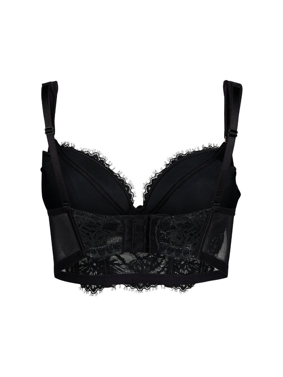 VIP Intrigue Padded Longline Bra - Black