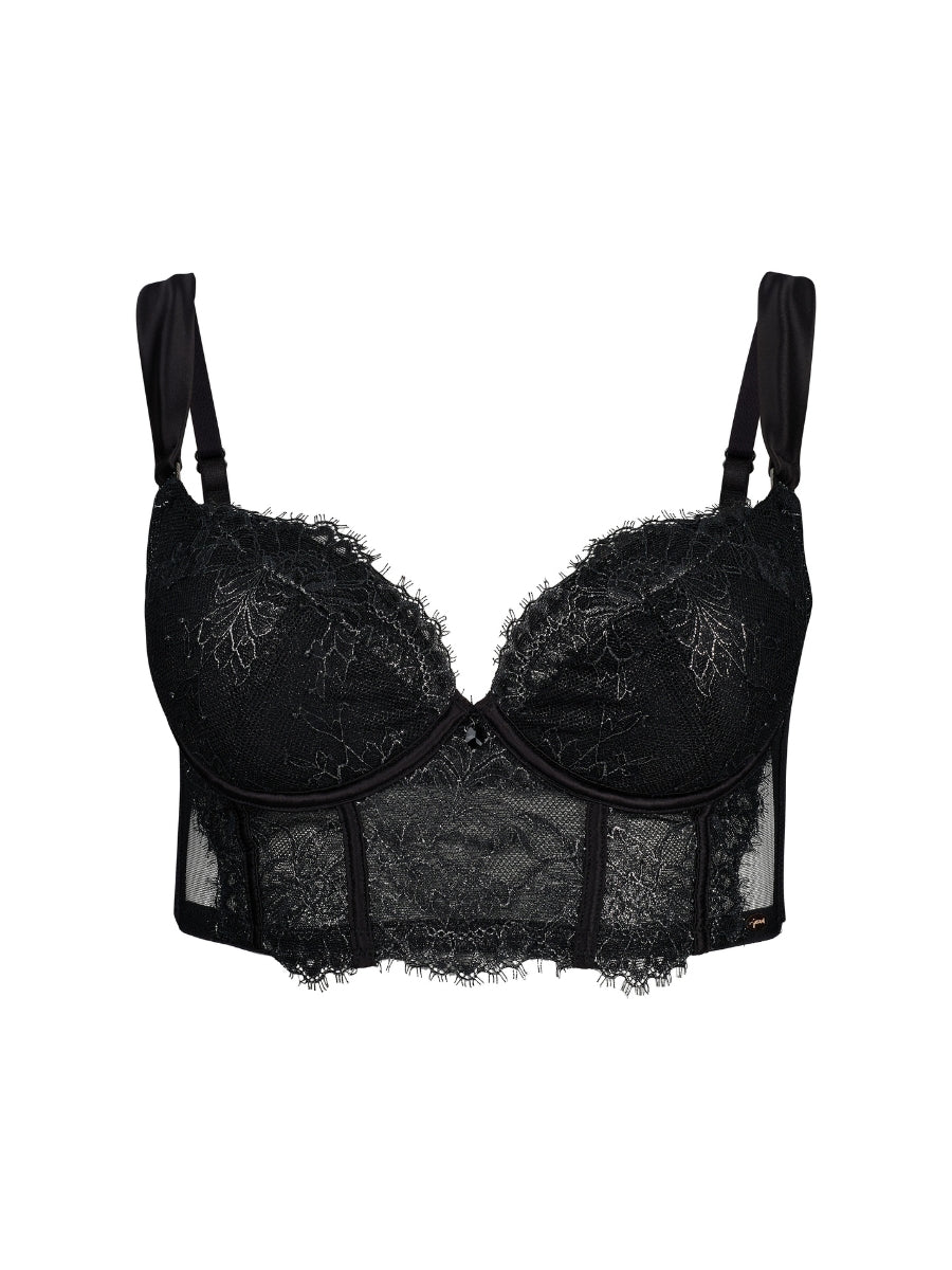 VIP Intrigue Padded Longline Bra - Black