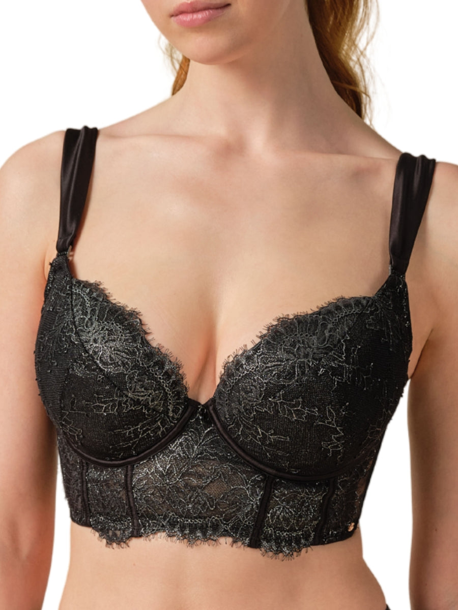 VIP Intrigue Padded Longline Bra - Black