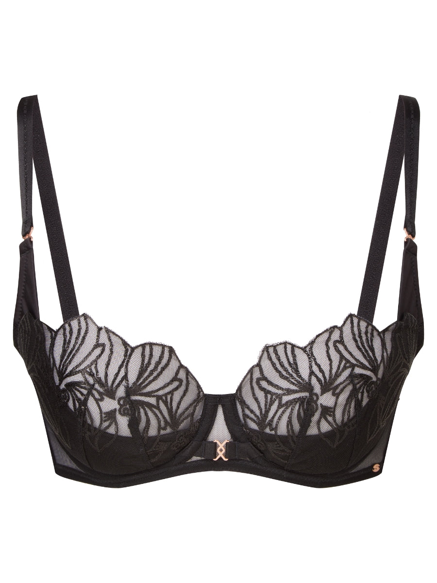VIP Lavish Uplifting Balconette Bra - Black