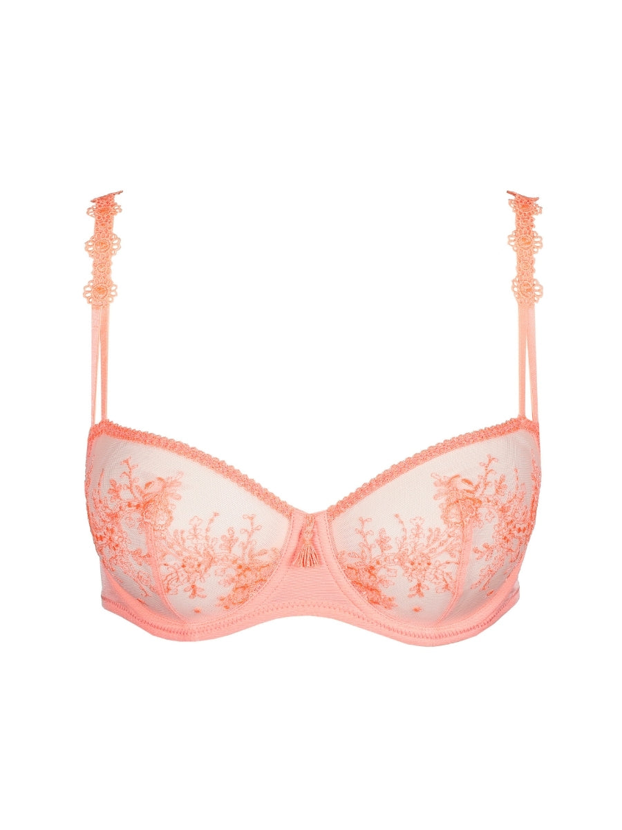 Annaelle Vertical Seam Balcony Bra - Neon Peach
