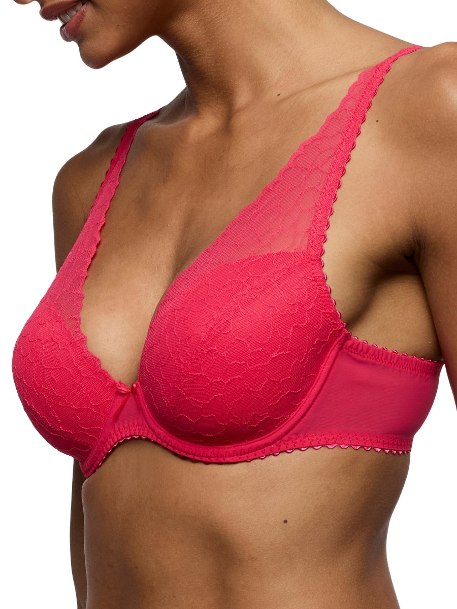 Azelie Padded Plunge Bra - Raspberry