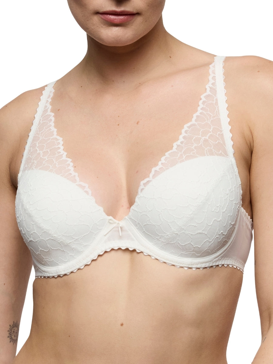Azelie Padded Plunge Bra - Natural