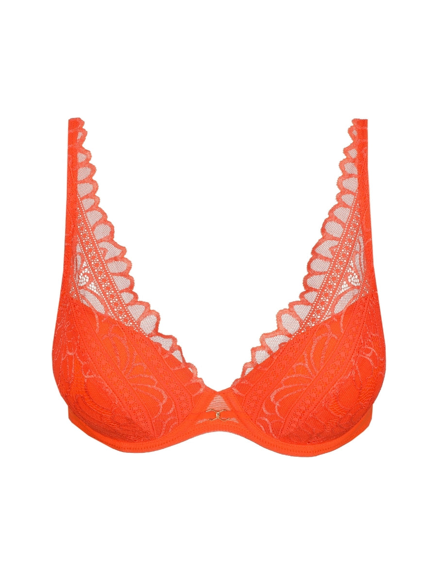 Cerina Padded Plunge Bra - Clementine