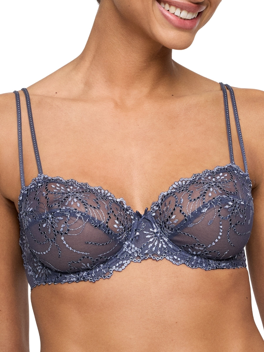 Jane Horizontal Seam Balcony Bra - Blue Shadow
