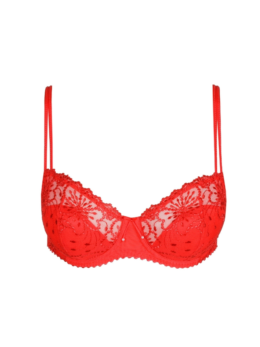 Jane Half Padded Balcony Bra - True Red