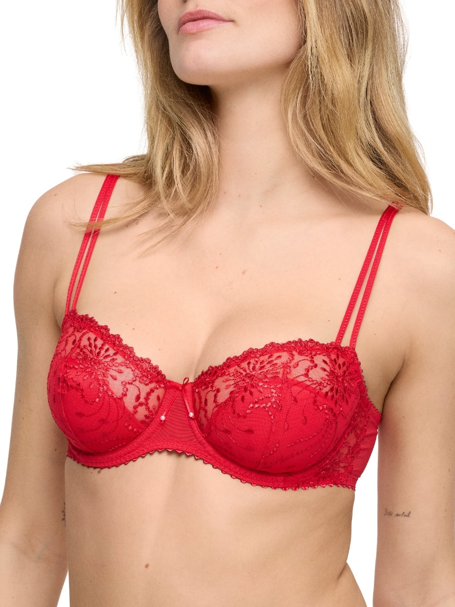 Jane Half Padded Balcony Bra - True Red