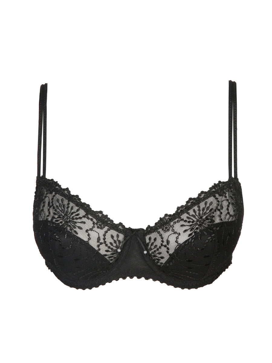 Jane Half Padded Balcony Bra - Black
