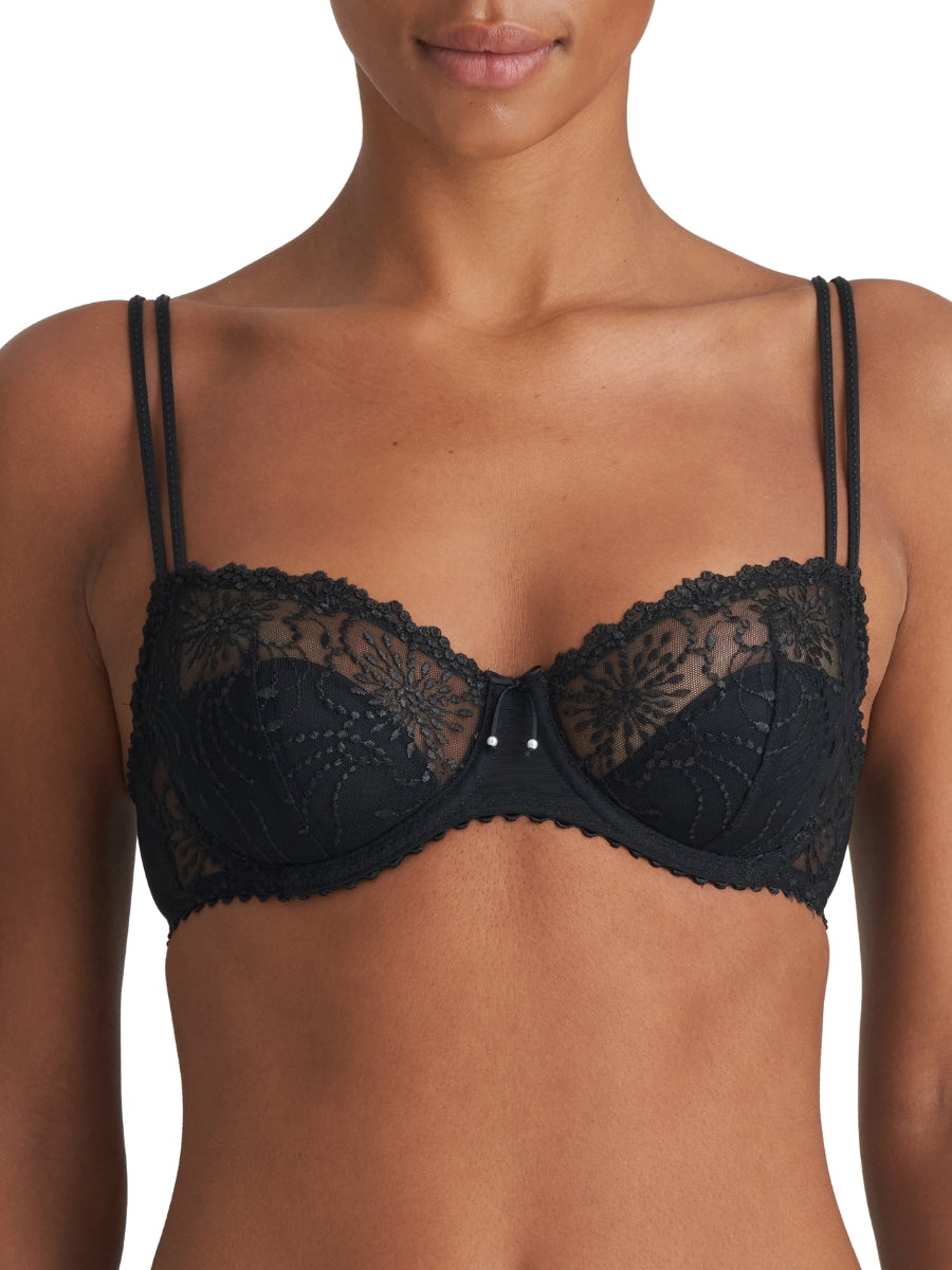 Jane Half Padded Balcony Bra - Black