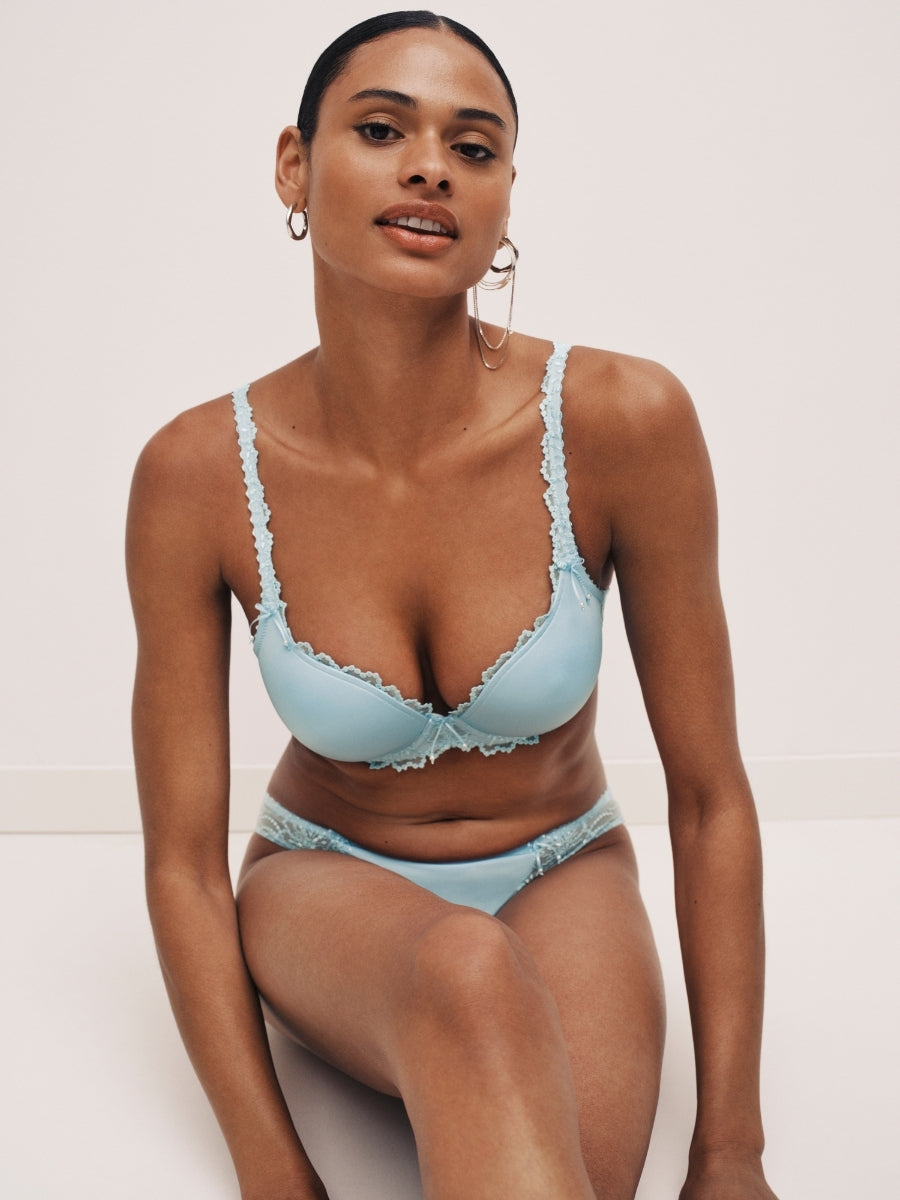 Jane Padded Heartshape Bra - Milky Blue